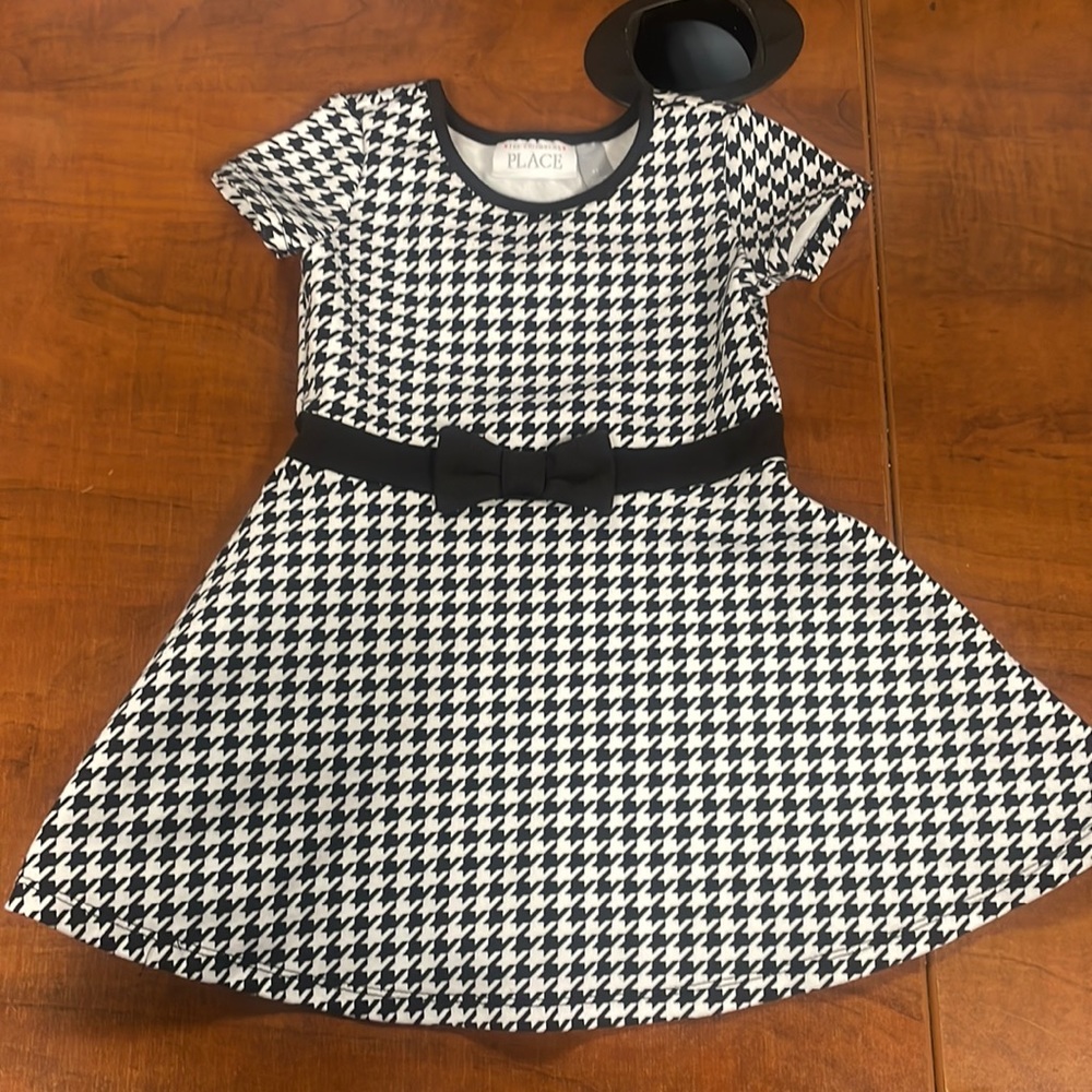 Black and white checkered formal dress